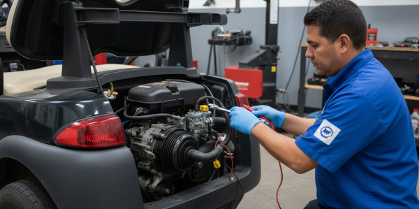 Servicio confiable de mantenimiento carro de golf eléctrico que ayuda a prolongar el funcionamiento del motor.