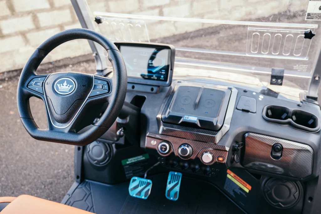 Interior view of the Evolution D-MAX, highlighting its sophisticated design, LED lighting, and premium interior comfort.